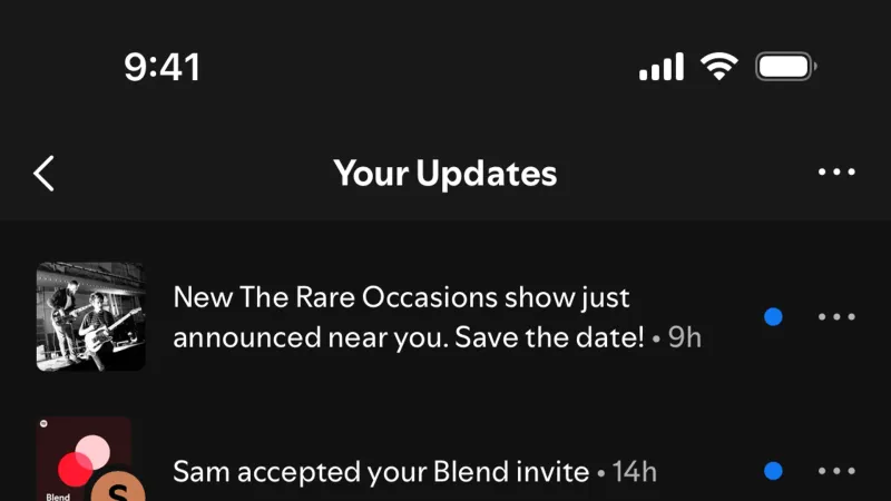 Date & Time — Spotify, Entertainment UI
