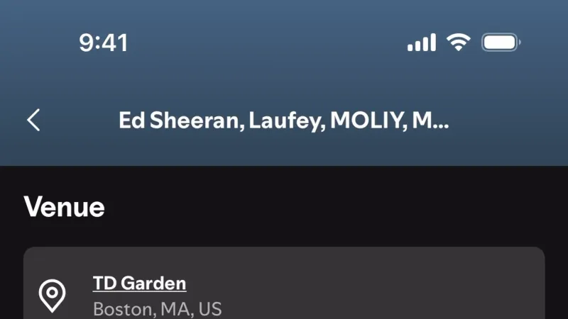 Location & Address — Spotify, Entertainment UI
