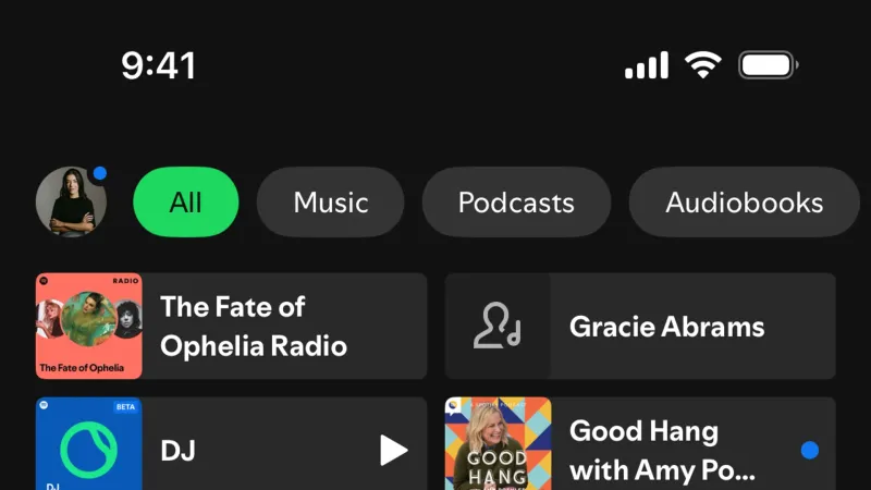Tab Bar — Spotify, Entertainment UI