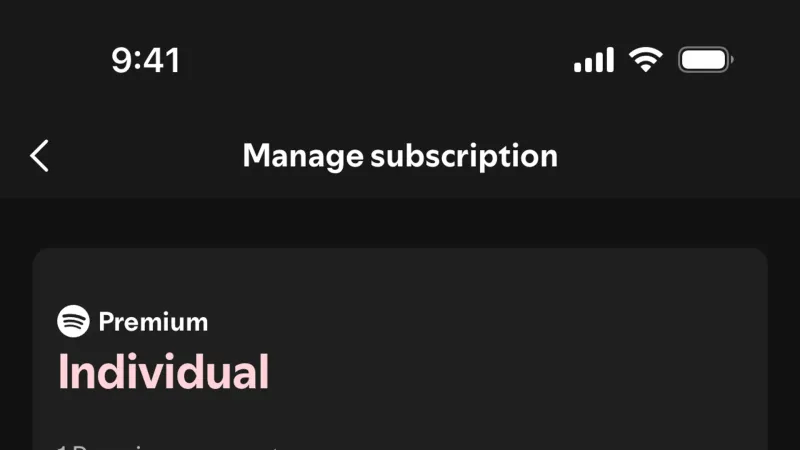 Billing — Spotify, Entertainment UI