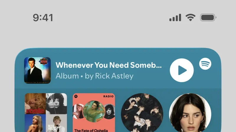 Widgets — Spotify, Entertainment UI