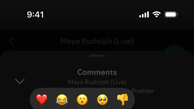 Like & Upvote — Spotify, Entertainment UI