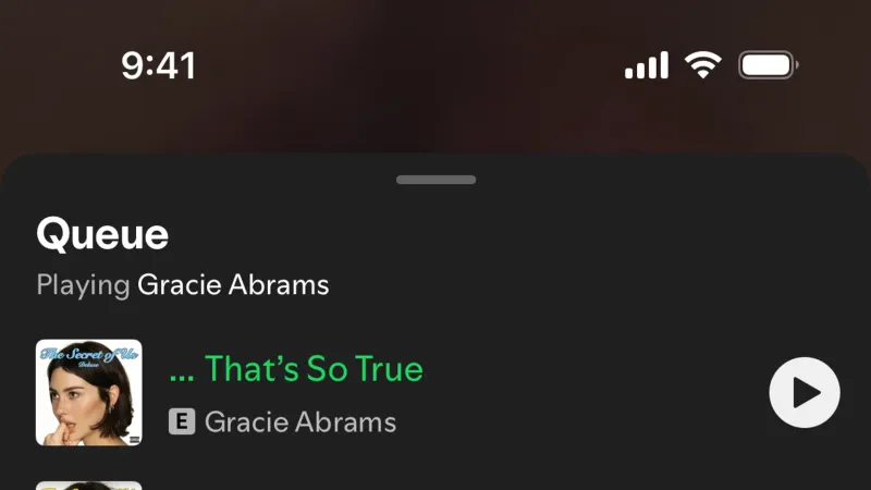 Reorder — Spotify, Entertainment UI