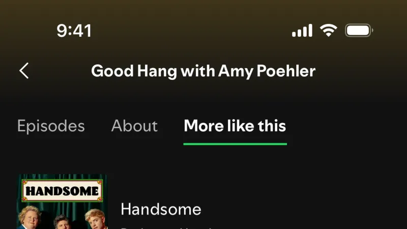 Suggestions & Similar Items — Spotify, Entertainment UI