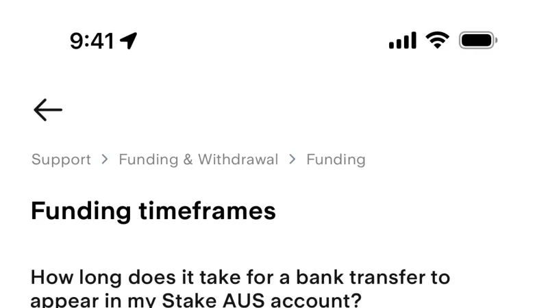 Help & Support — Stake, Fintech UI