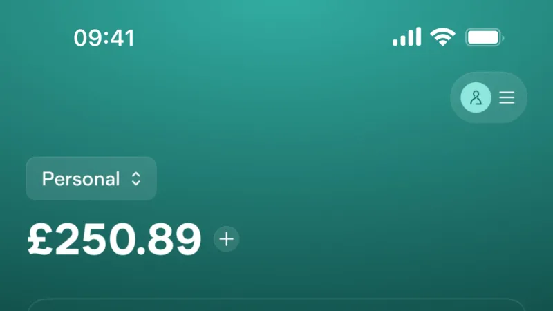 Tab Bar — Starling Bank, Fintech UI
