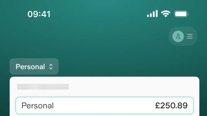 Dropdown Menu — Starling Bank, Fintech UI