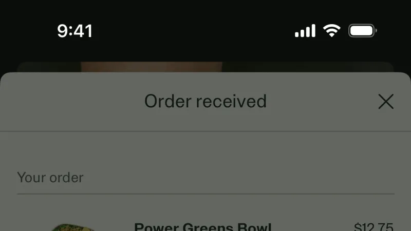 Cancel — sweetgreen, Food & Drink UI