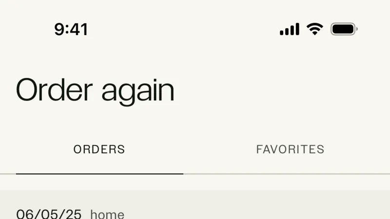 Order History — sweetgreen, Food & Drink UI