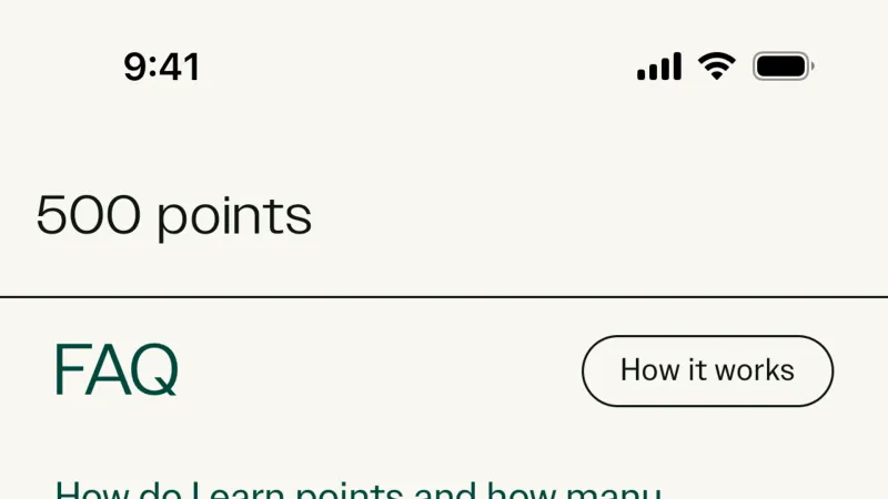 Accordion — sweetgreen, Food & Drink UI