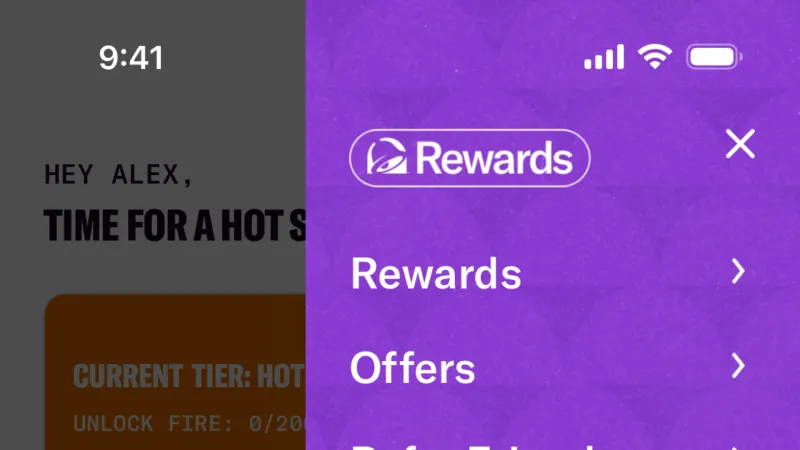 Drawer — Taco Bell, Food & Drink UI