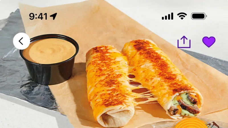 Favorite & Pin — Taco Bell, Food & Drink UI