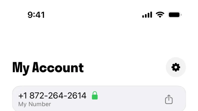 My Account & Profile — TextNow, Communication UI