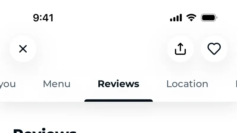 Reviews & Ratings — TheFork, Food & Drink UI