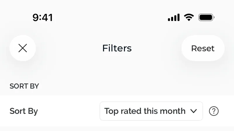 Filter & Sort — TheFork, Food & Drink UI