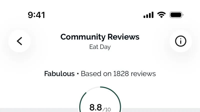 Reviews & Ratings — TheFork, Food & Drink UI