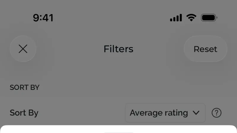 Filter & Sort — TheFork, Food & Drink UI