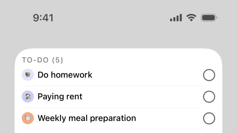 Widgets — Tiimo, Productivity UI