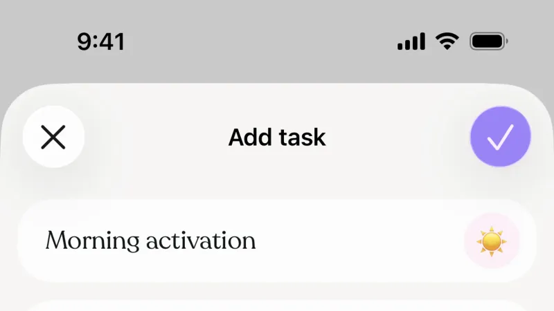 Reorder — Tiimo, Productivity UI