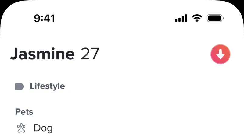 User / Group Profile — Tinder, Social UI