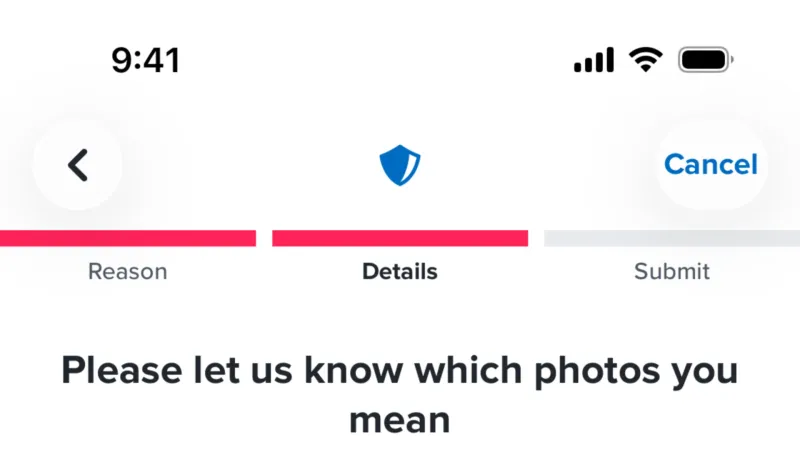 Flag & Report — Tinder, Social UI