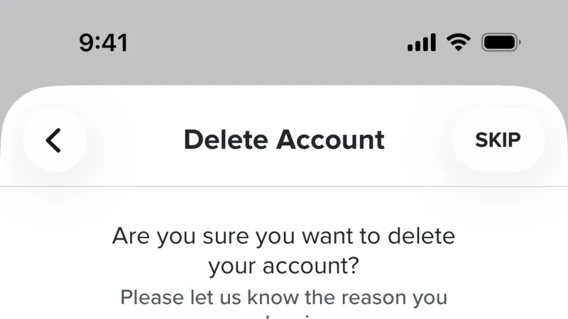 Delete & Deactivate Account — Tinder, Social UI