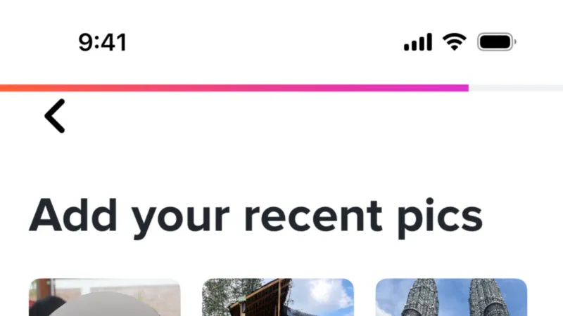 Progress — Tinder, Social UI