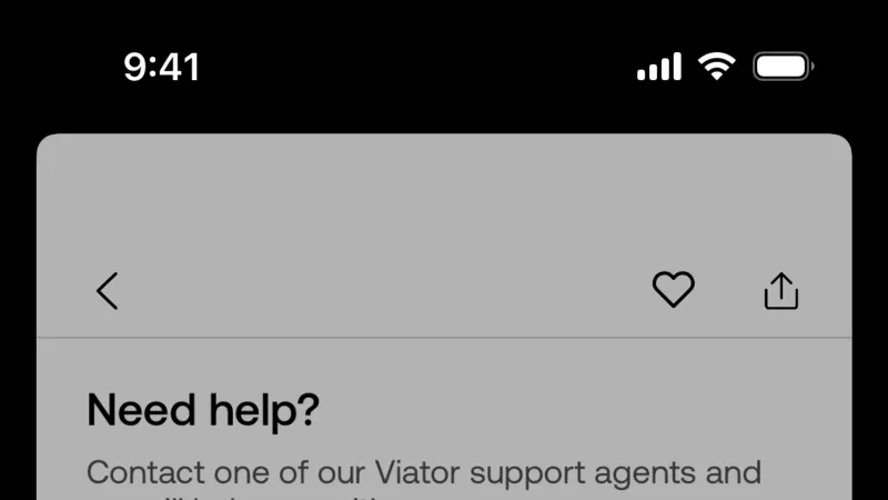 Action Option — Viator, Travel UI