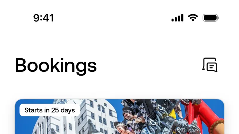 Top Navigation Bar — Viator, Travel UI