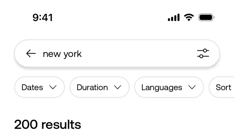 Search Bar — Viator, Travel UI