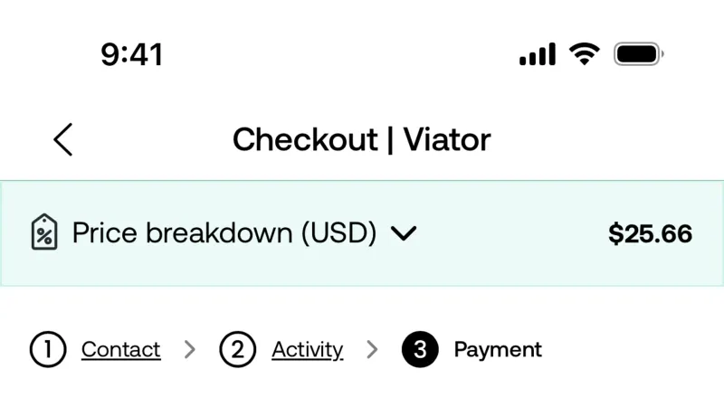 Error — Viator, Travel UI
