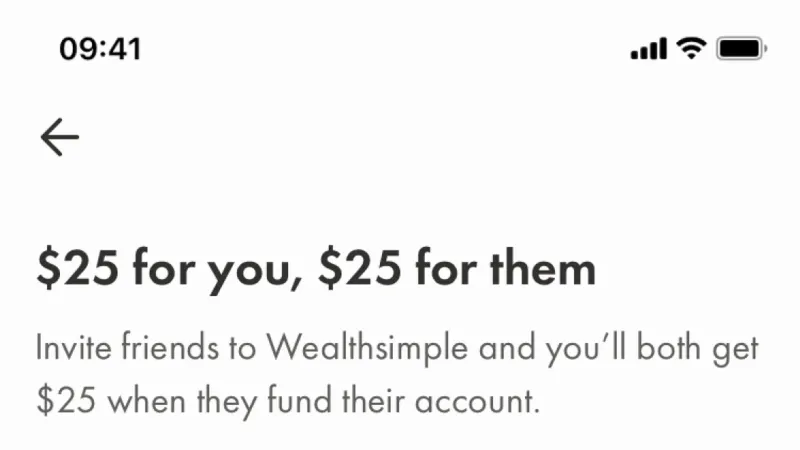 Invite & Refer Friends — Wealthsimple, Fintech UI