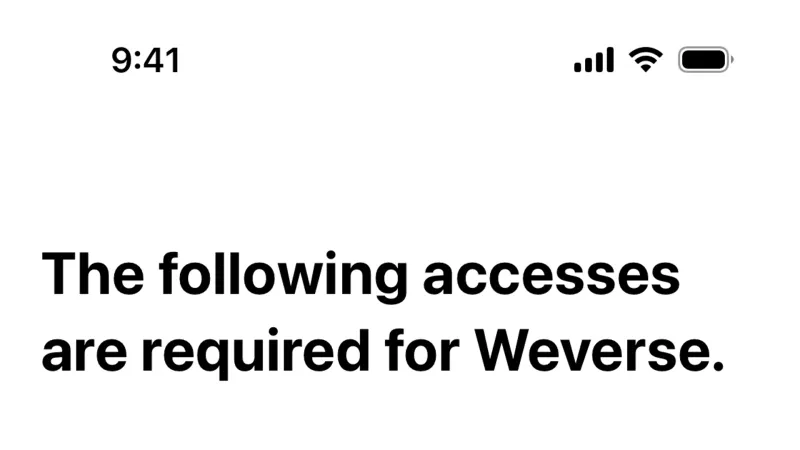 Permission — Weverse, Social UI