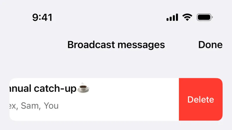 Delete — WhatsApp, Communication UI