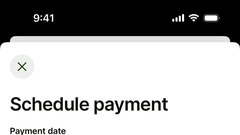 Schedule — Wise, Fintech UI