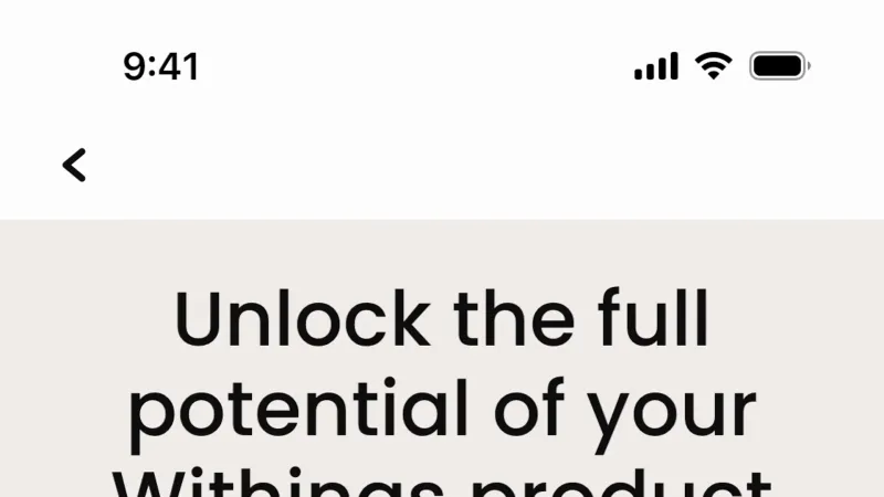 Feature Info — Withings Health Mate, Health UI