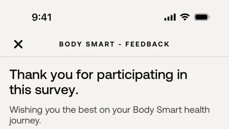Acknowledgement & Success — Withings Health Mate, Health UI