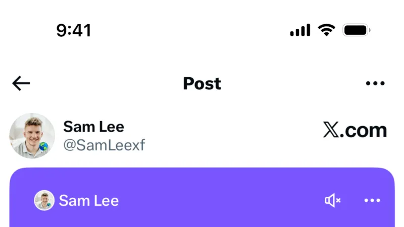 Audio Player — X, Social UI