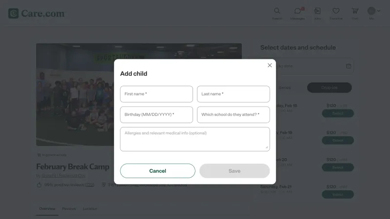 Care.com — Marketplace, интерфейс, скриншот 3/324