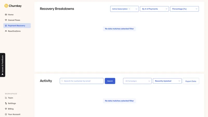 Churnkey — SaaS, интерфейс, скриншот 12/287