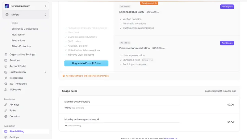 Clerk — Developer Tools, интерфейс, скриншот 5/470