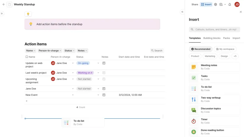 Coda — Productivity, интерфейс, скриншот 4/818