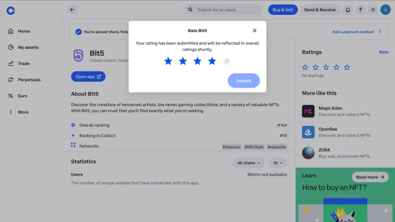 Coinbase — Fintech, интерфейс, скриншот 7/634