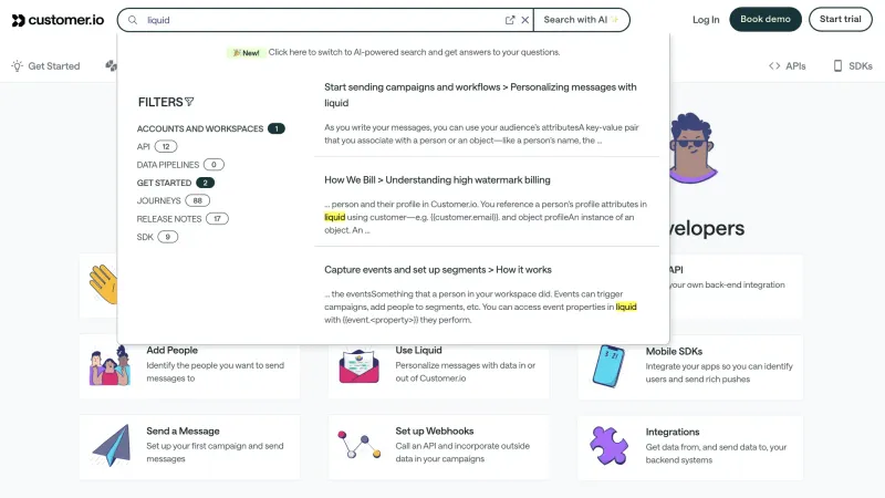 Customer.io — Marketing, интерфейс, скриншот 11/751