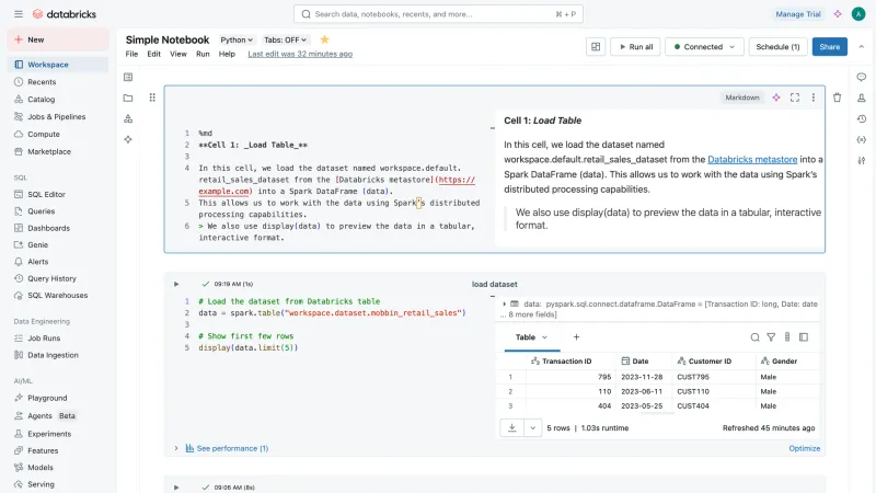 Databricks — Analytics, интерфейс, скриншот 9/614
