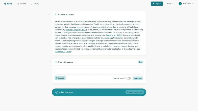 Elicit — AI & ML, интерфейс, скриншот 8/177