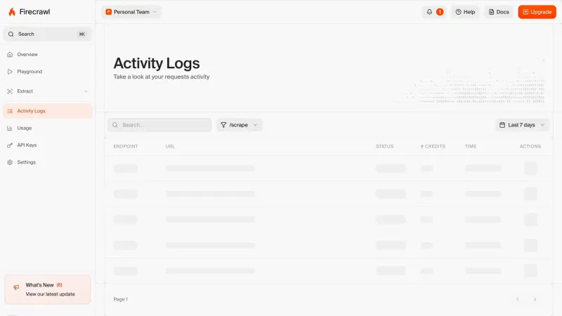Firecrawl — Developer Tools, интерфейс, скриншот 9/126