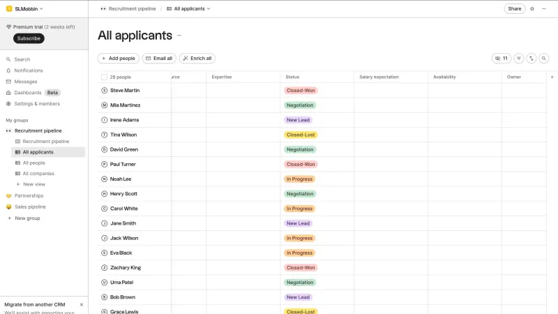 Folk — CRM, интерфейс, скриншот 2/470