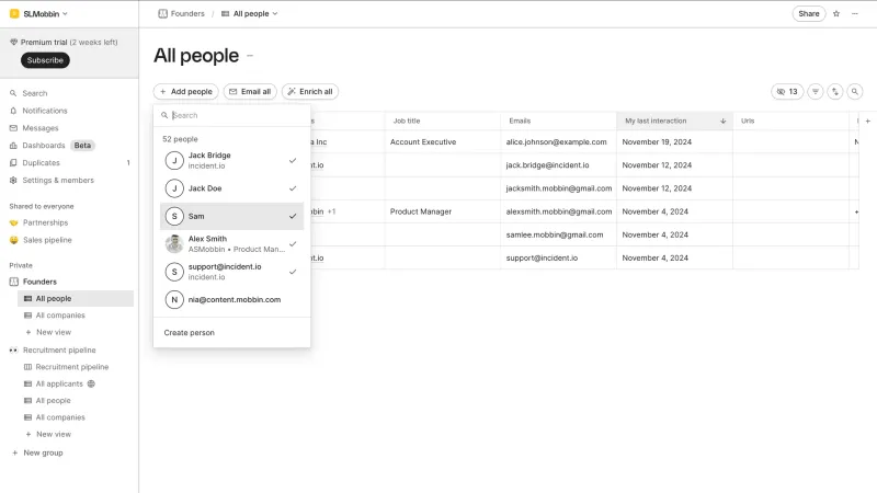 Folk — CRM, интерфейс, скриншот 9/470