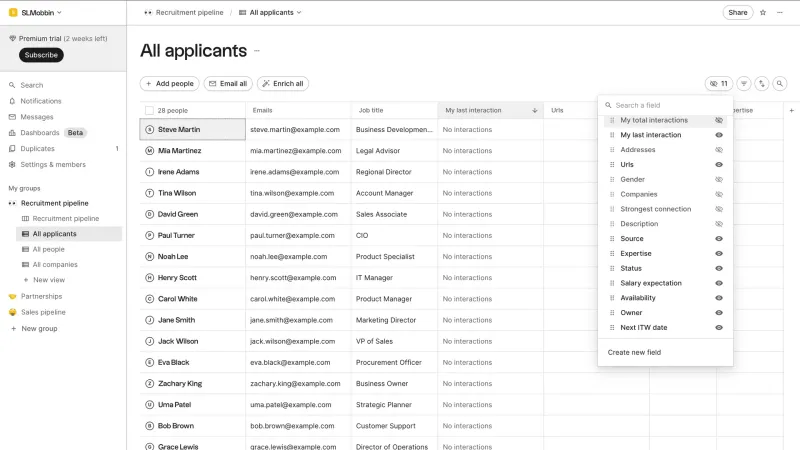 Folk — CRM, интерфейс, скриншот 10/470